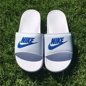 $ NIKE BENASSI SLIDES JUST DO IT WHITE ROYALS BLUES Nike Benassi JDI Game Royal Blue/Red/White Slides 343880-415  main image 3